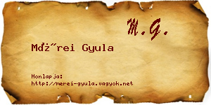 Mérei Gyula névjegykártya